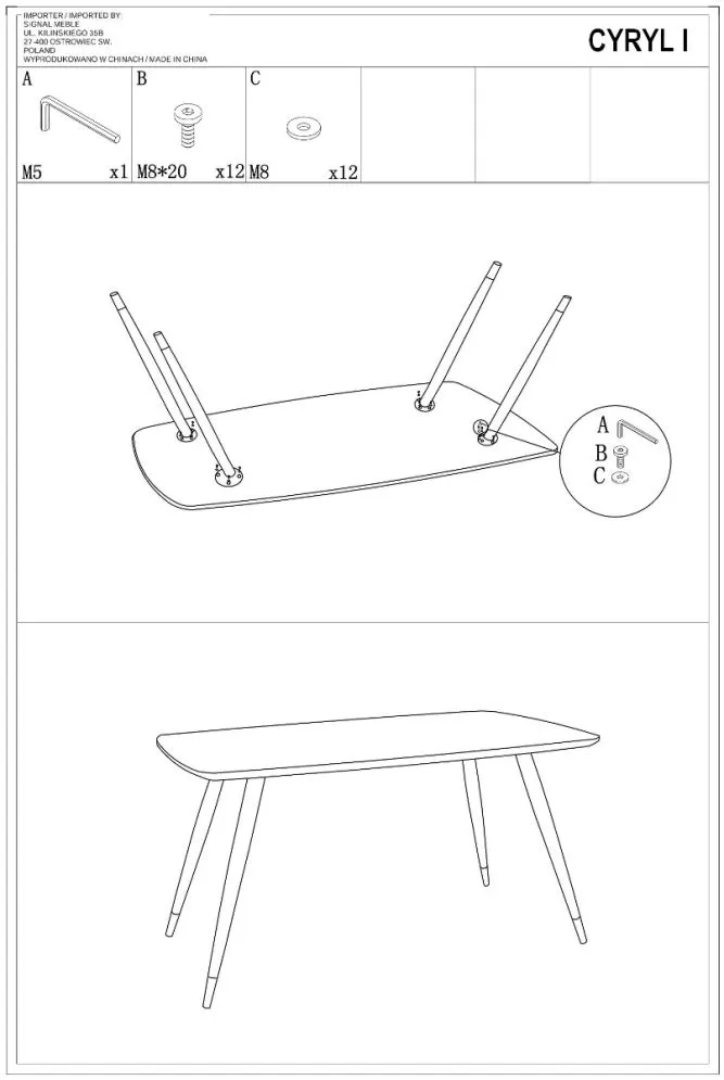 Stół CYRYL I czarny/złoty do jadalni w stylu glamour | MIRAT. w stylu GLAMOUR kolekcja