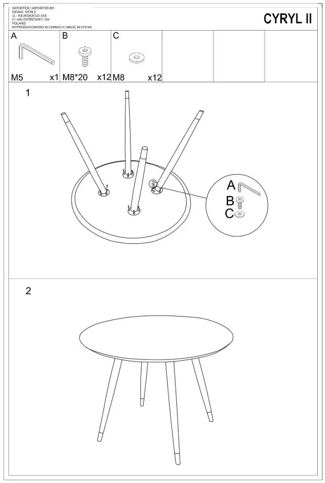 Stół okrągły CYRYL II czarny/złoty nowoczesny do salonu | MIRAT. w stylu GLAMOUR kolekcja