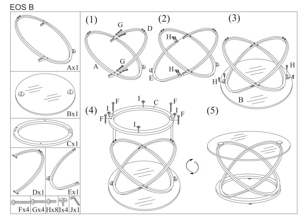Ława EOS B transparentna okrągła nowoczesna | MIRAT. w stylu GLAMOUR kolekcja