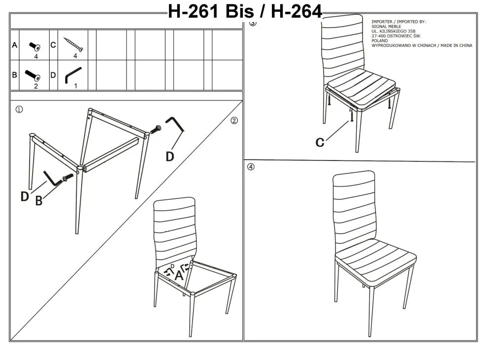 Krzesło tapicerowane H-261 alu czarne ekoskóra z przeszyciami | MIRAT.