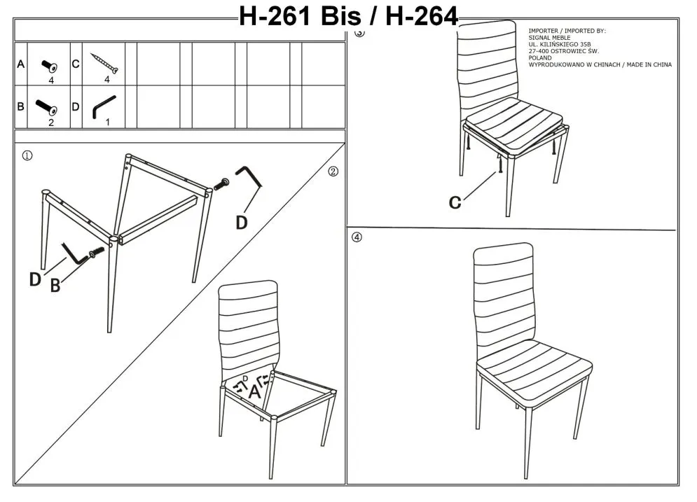 Krzesło tapicerowane H-261 K kremowe ekoskóra do salonu i jadalni | MIRAT.
