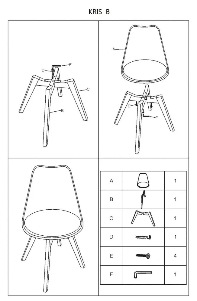 Krzesło KRIS czarne/buk z tworzywa inspirowane Eames Eiffel | MIRAT. styl SKANDYNAWSKI kolekcja DIOR