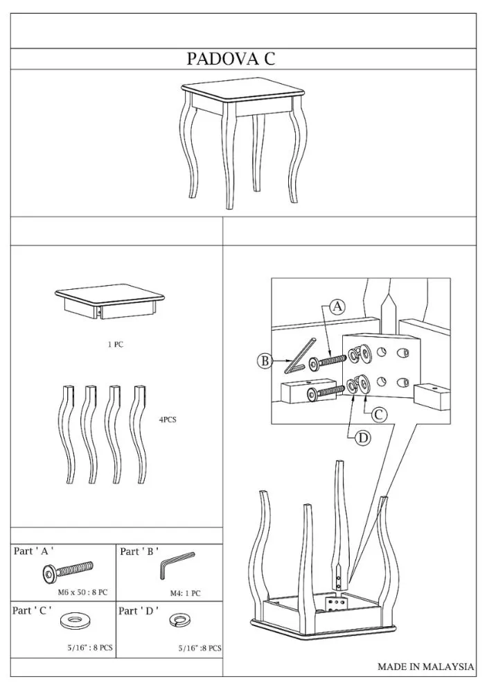 Ława PADOVA C ciemny orzech klasyczna | MIRAT. styl KLASYCZNY