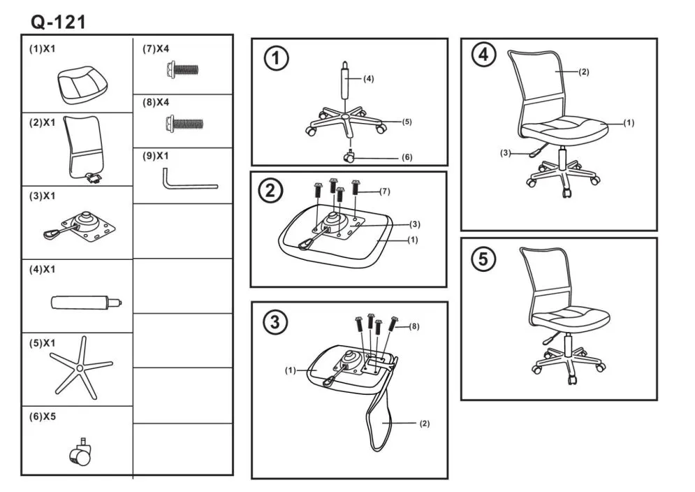 Fotel dla dziecka Q-121 czarny z regulacją wysokości i siatką na oparciu | MIRAT.