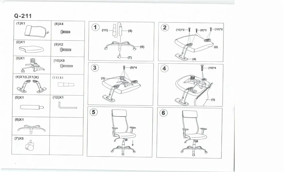 Fotel biurowy Q-211 czarny obrotowy z regulowanymi podłokietnikami | MIRAT. w stylu  kolekcja