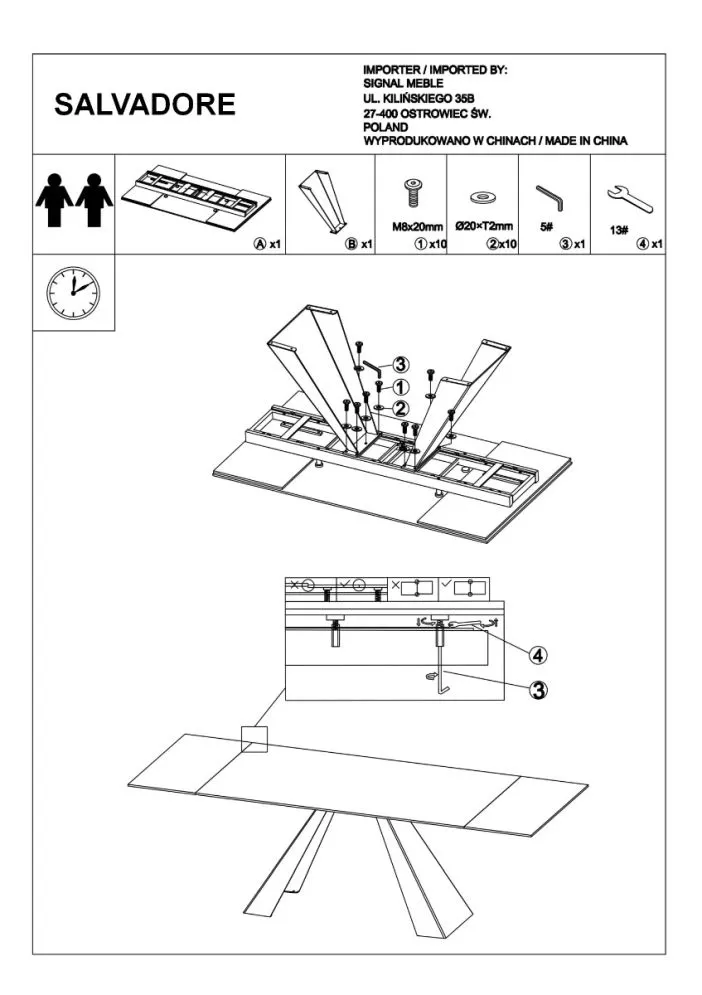 Stół rozkładany SALVADORE CERAMIC szary marmur nowoczesny | MIRAT.