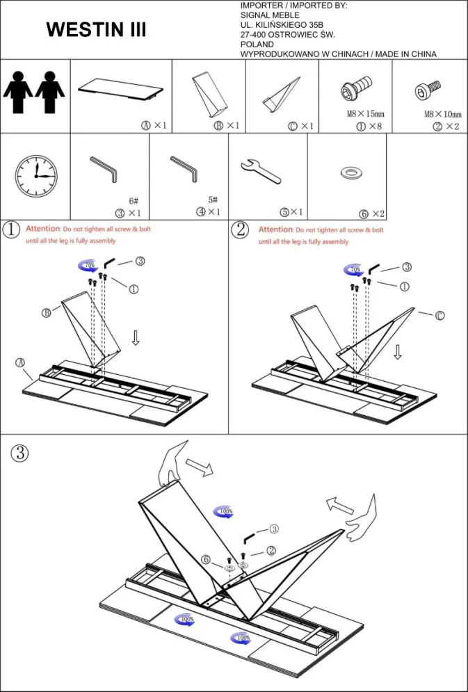 Stół WESTIN III 160(240)x90 biały/czarny z efektem marmuru | MIRAT.