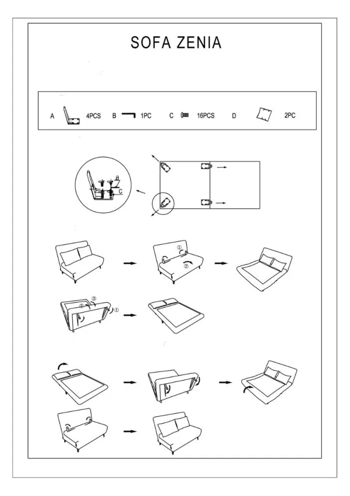 Sofa rozkładana z funkcją spania ZENIA VELVET zielona z poduszkami | MIRAT. w stylu GLAMOUR kolekcja