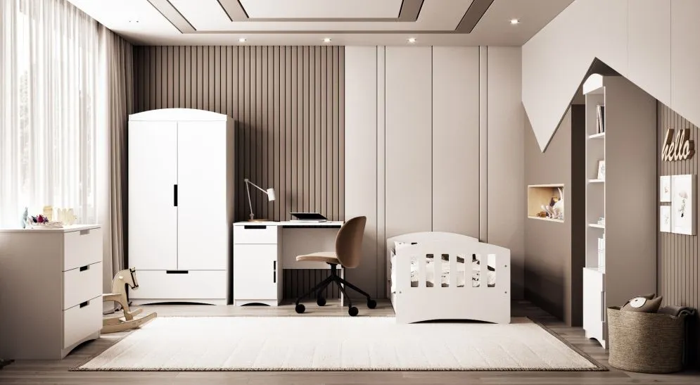 Regał CLASSIC pojedynczy biały na zabawki do pokoju dziecięcego | MIRAT. kolekcja CLASSIC