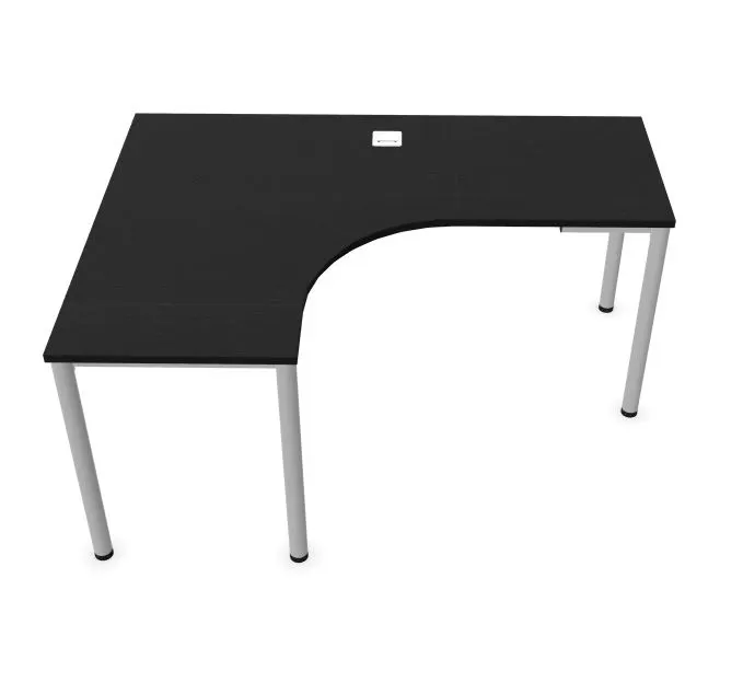 Biurko narożne EASY SPACE I-LEG LS 160x120cm czarne grafitowe I sklep meblowy MIRAT.