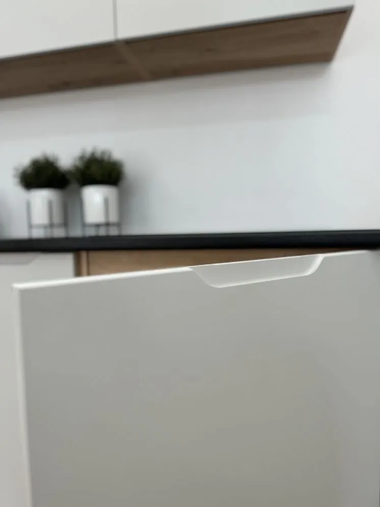 Szafka kuchenna stojąca ISABEL D60PC P/L szary mat/dąb artisan z frezowanym uchwytem I sklep meblowy MIRAT.