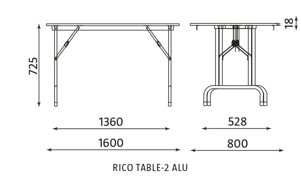 Stół RICO 2 160x80 buk/alu składany konferencyjny | MIRAT.