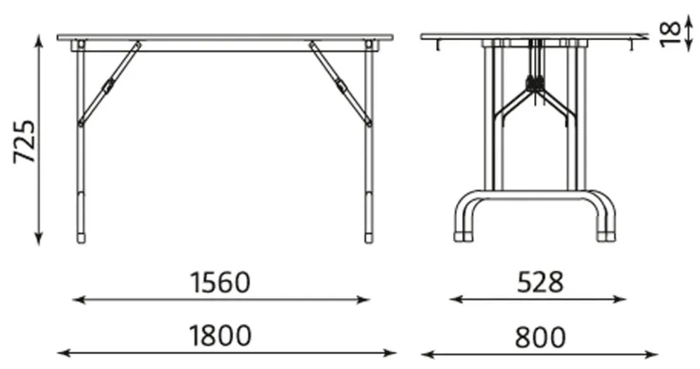 Stół RICO 4 200x80 buk/czarny cateringowy polski | MIRAT.