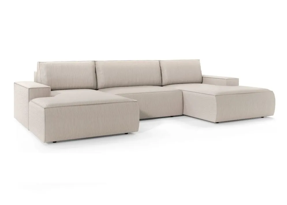 Narożnik z funkcją spania FELICIA U1 kremowy sztruksowy I sklep meblowy MIRAT.