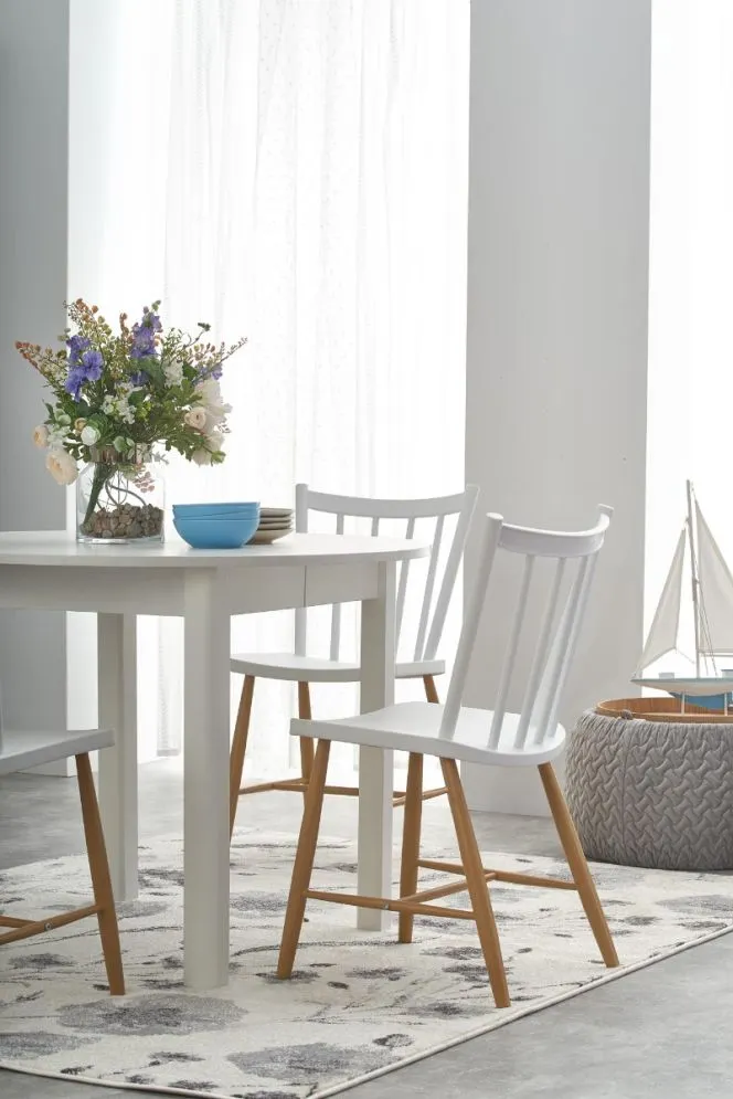 Stół RINGO 102(142)x102 biały rozkładany okrągły | MIRAT. w stylu kolekcja