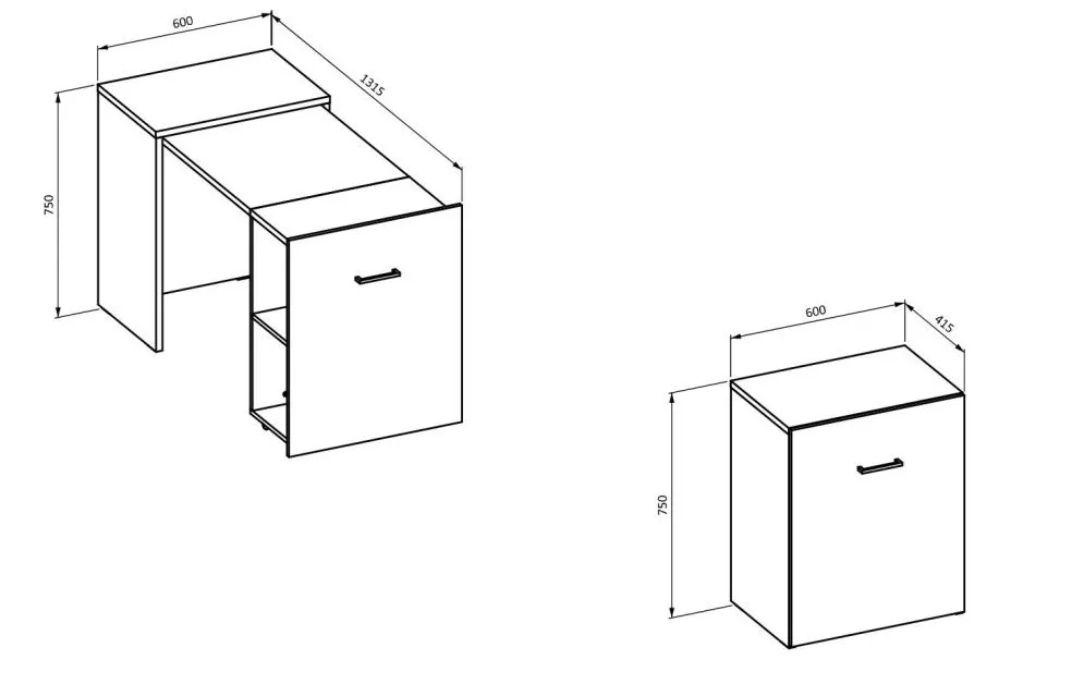 Biurko rozsuwane SMART dąb grand naturalny I sklep meblowy MIRAT.