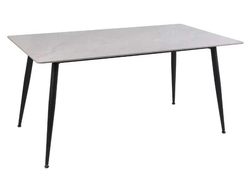 Mały stół ceramiczny Rion 160x90 cm szary marmur/ czarny | MIRAT styl LOFT