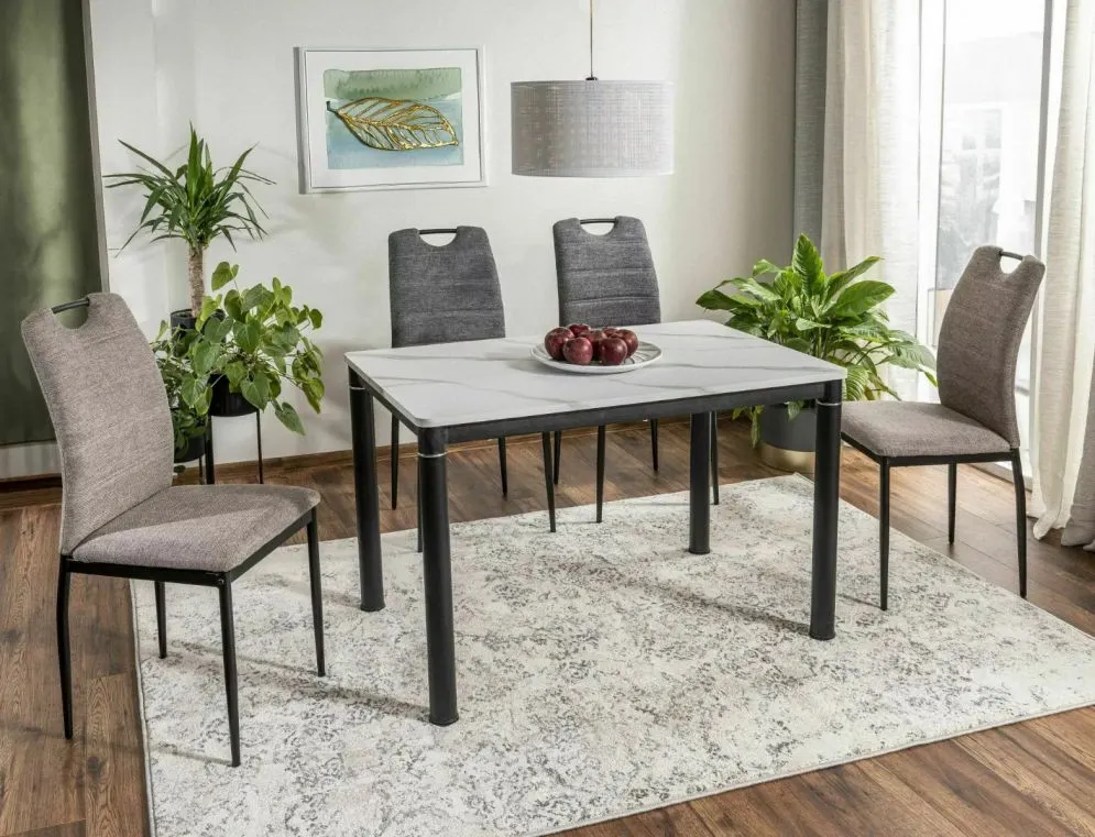 Krzesło tapicerowane RIP BREGO ciemnoszare na metalowych nogach I sklep meblowy MIRAT. styl LOFT