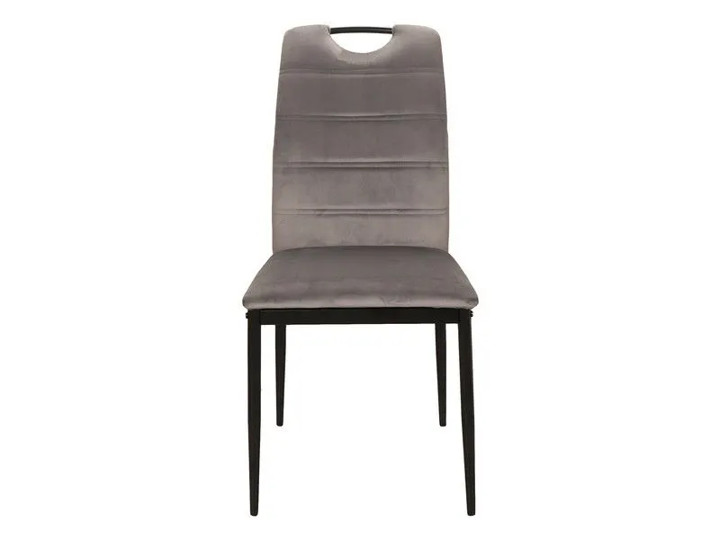 Krzesło tapicerowane RIP VELVET szare z uchwytem na oparciu | MIRAT. w stylu GLAMOUR, LOFT kolekcja