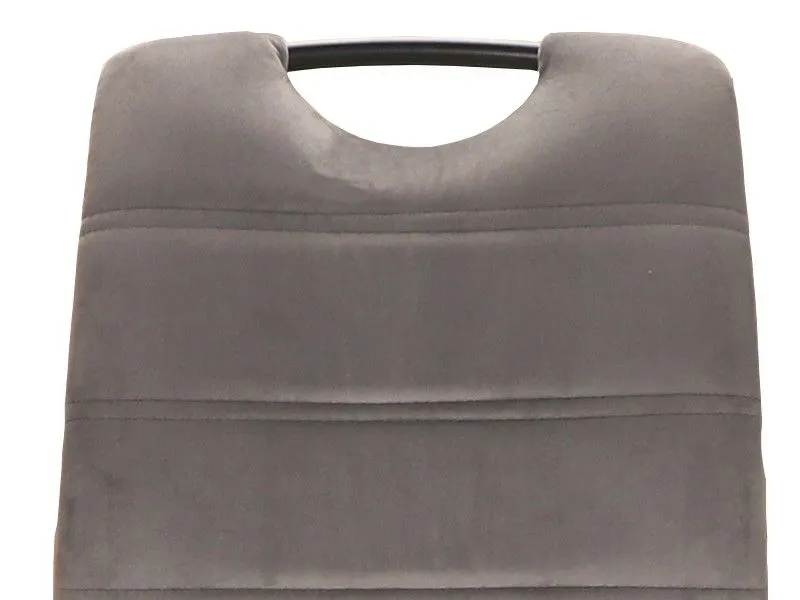 Krzesło tapicerowane RIP VELVET szare z uchwytem na oparciu | MIRAT. w stylu GLAMOUR, LOFT kolekcja