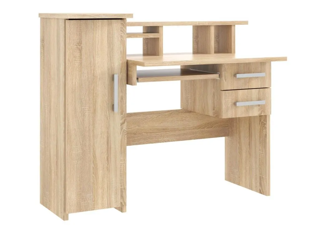 Biurko ALDONA 2 dąb sonoma proste z półką | MIRAT. w stylu  kolekcja