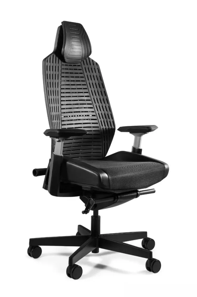 Fotel biurowy RONIN czarny elastomer z regulowanymi podłokietnikami I sklep meblowy MIRAT.