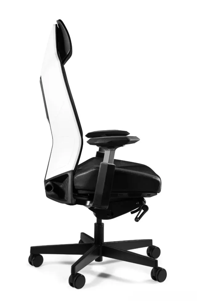 Fotel biurowy RONIN biały/czarny siatka z regulowanym zagłówkiem I sklep meblowy MIRAT.