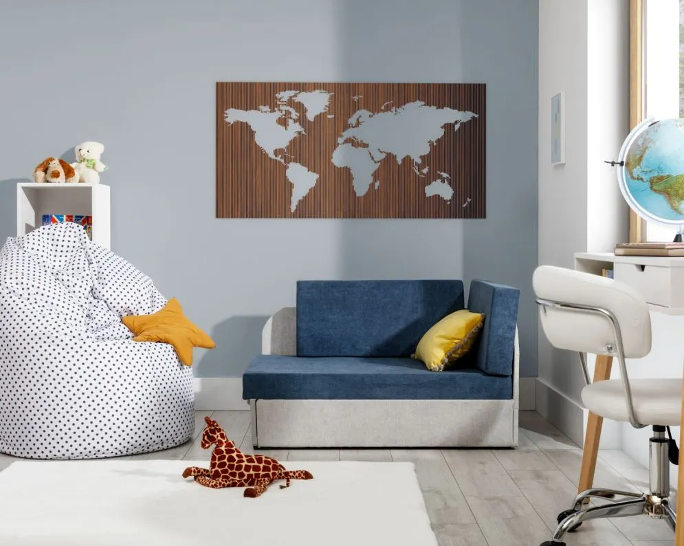 Sofa rozkładana z funkcją spania ROSA szara/różowa młodzieżowa | MIRAT.