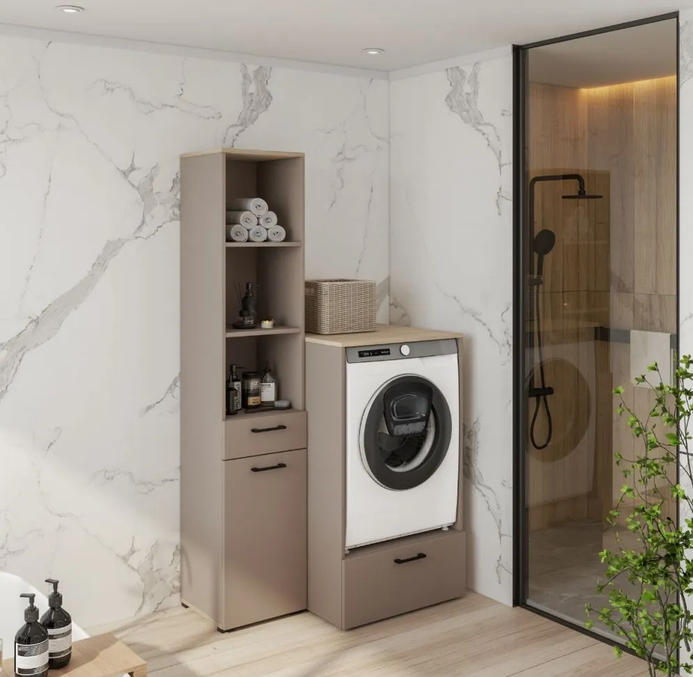 Szafka łazienkowa ROSA 1S 67cm congo/dąb do zabudowy pralki stojąca I sklep meblowy MIRAT.