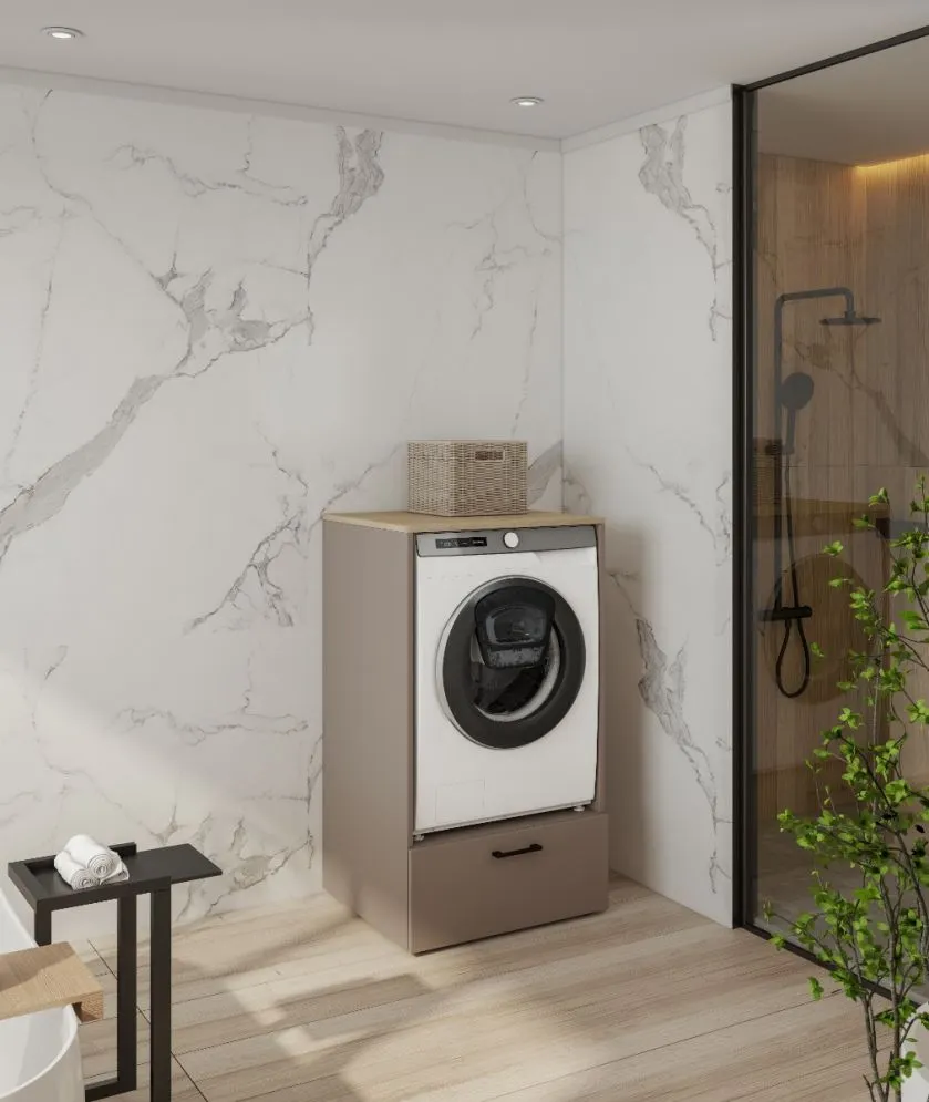 Szafka łazienkowa ROSA 1S 67cm congo/dąb do zabudowy pralki stojąca I sklep meblowy MIRAT.