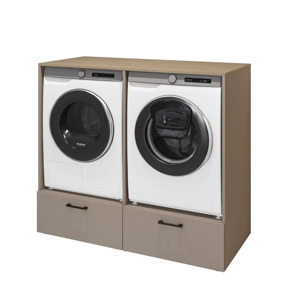 Szafka łazienkowa ROSA 2S 132cm congo/dąb do zabudowy pralki i suszarki I sklep meblowy MIRAT.