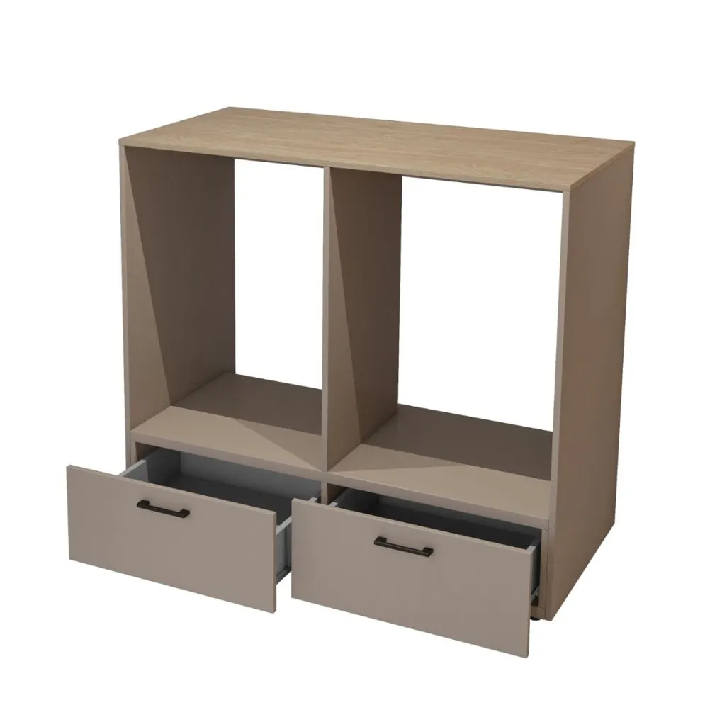 Szafka łazienkowa ROSA 2S 132cm congo/dąb do zabudowy pralki i suszarki I sklep meblowy MIRAT.