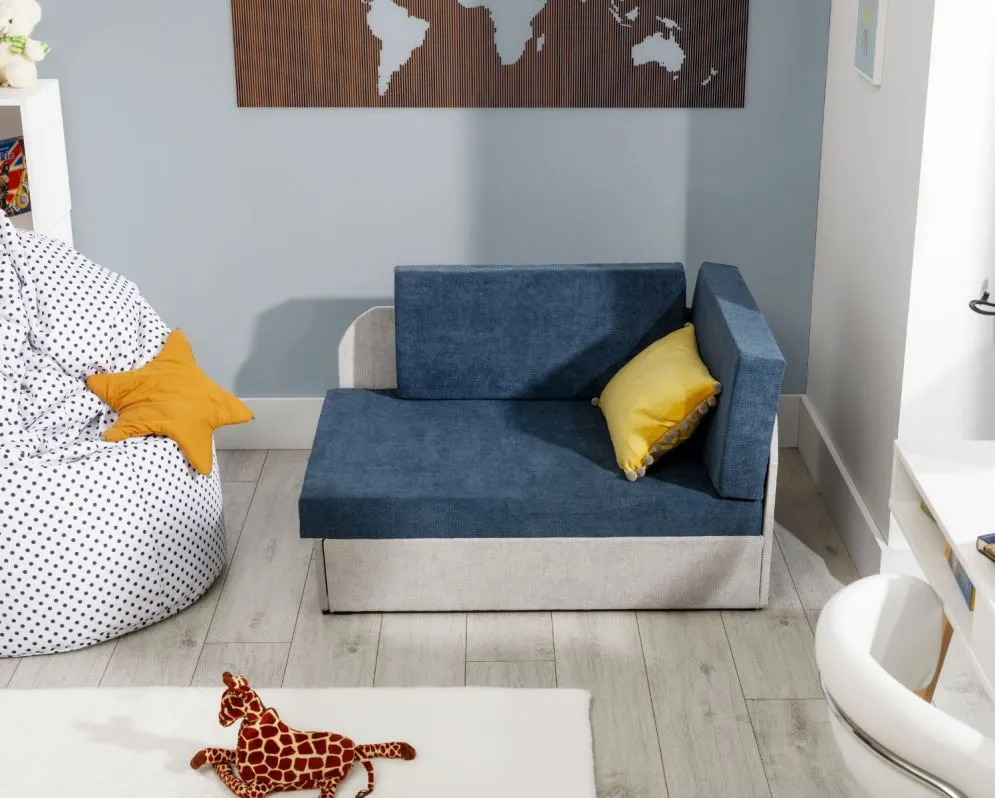 Sofa rozkładana z funkcją spania ROSA szara/różowa młodzieżowa | MIRAT.