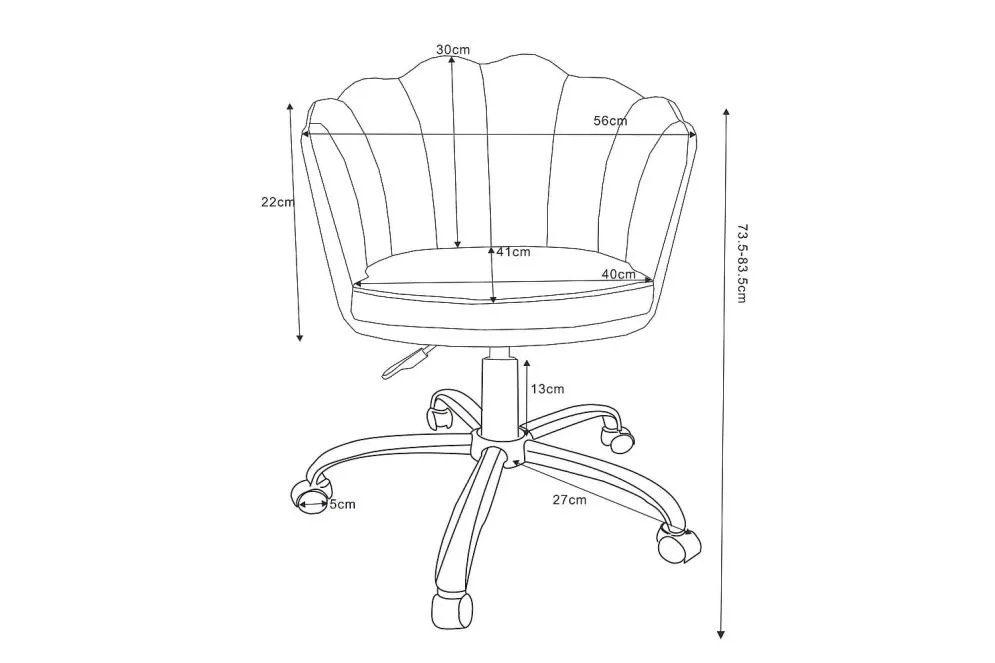 Stylowy fotel do biurka Rose Velvet antyczny róż chrom glamour | MIRAT
