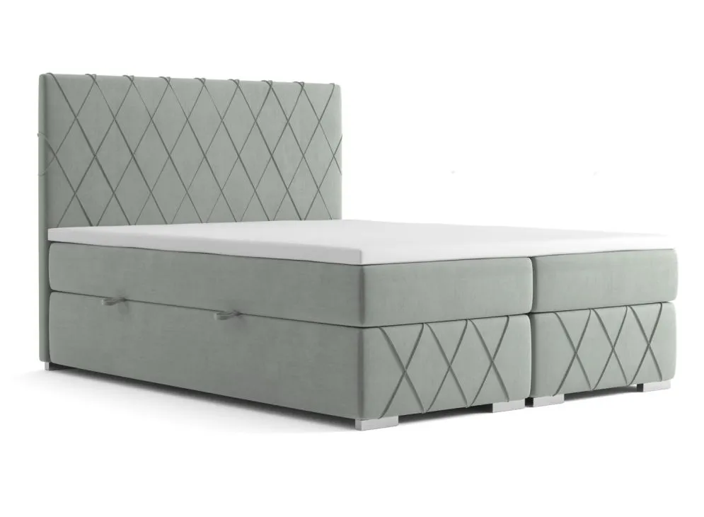 Łóżko kontynentalne AVELA 160 szare velvet z do sypialni | MIRAT. styl GLAMOUR