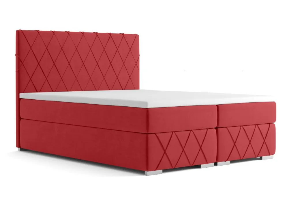 Łóżko kontynentalne AVELA 2 180 bordowe velvet w stylu glamour | MIRAT. styl GLAMOUR