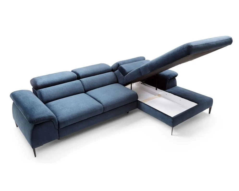 Narożnik z funkcją spania SIMON M granatowy prawy/lewy I sklep meblowy MIRAT.