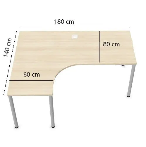 Biurko narożne EASY SPACE I-LEG LS 160x140cm akacjowe I sklep meblowy MIRAT.