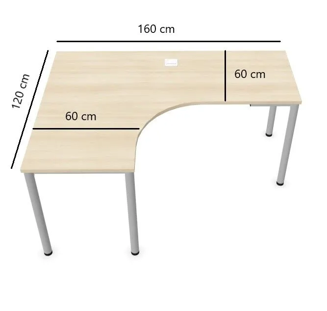 Biurko narożne EASY SPACE I-LEG LS 160x120cm białe duże I sklep meblowy MIRAT.