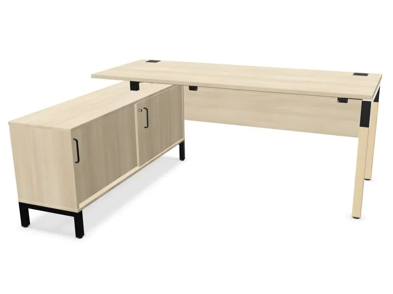 Biurko narożne CS5040 180x70 akacjowe z szafką I sklep meblowy MIRAT.