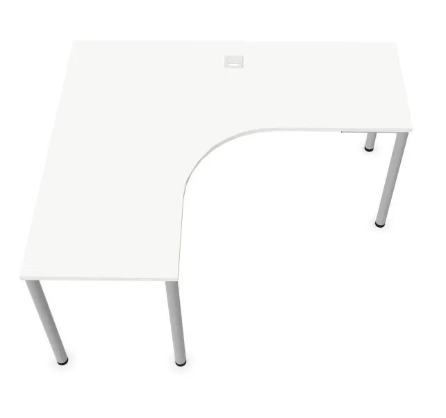 Biurko narożne EASY SPACE I-LEG LS 160x140cm białe typu L I sklep meblowy MIRAT.