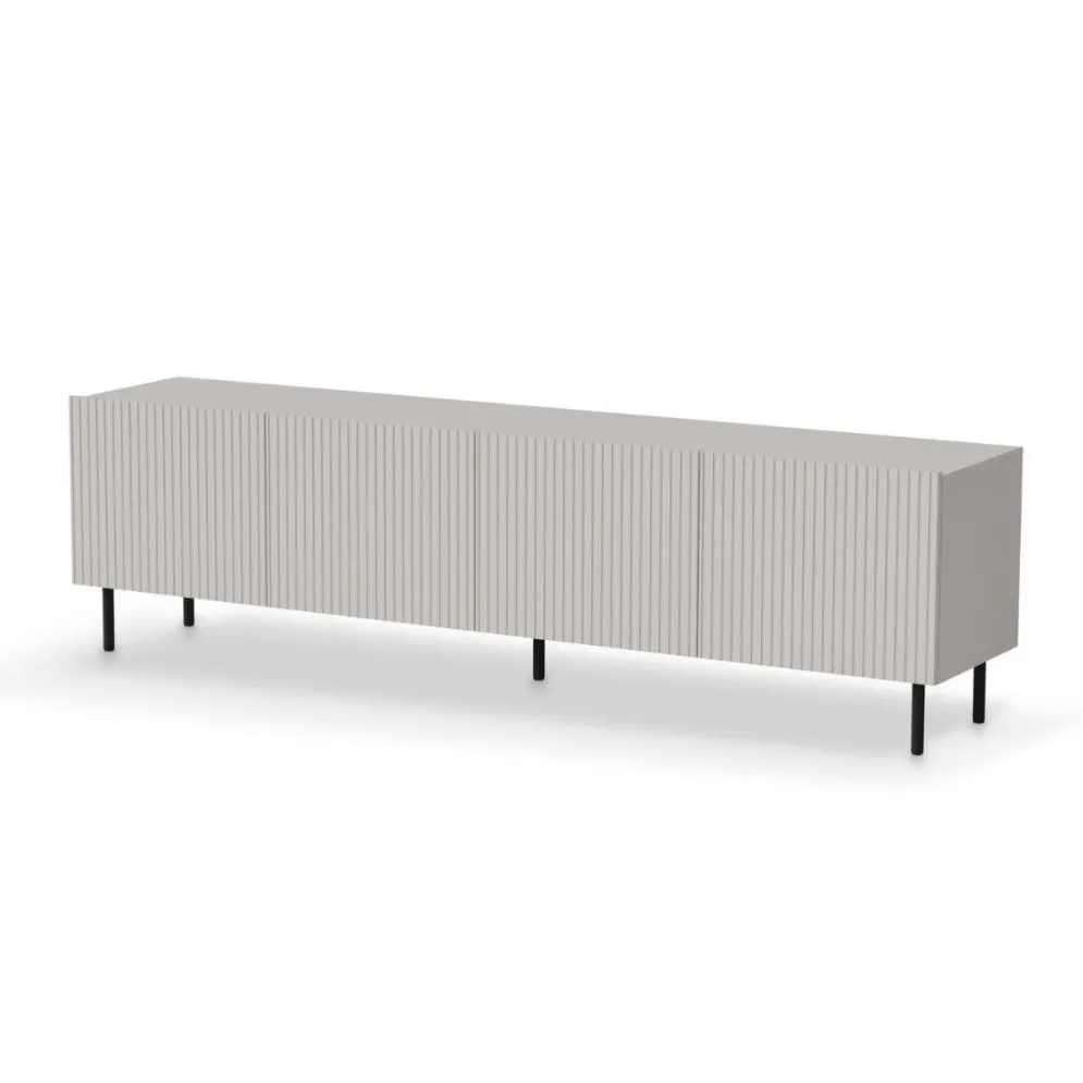 Szafka RTV PAXOS 2 200cm kaszmirowa szeroka I sklep meblowy MIRAT. styl RYFLOWANY