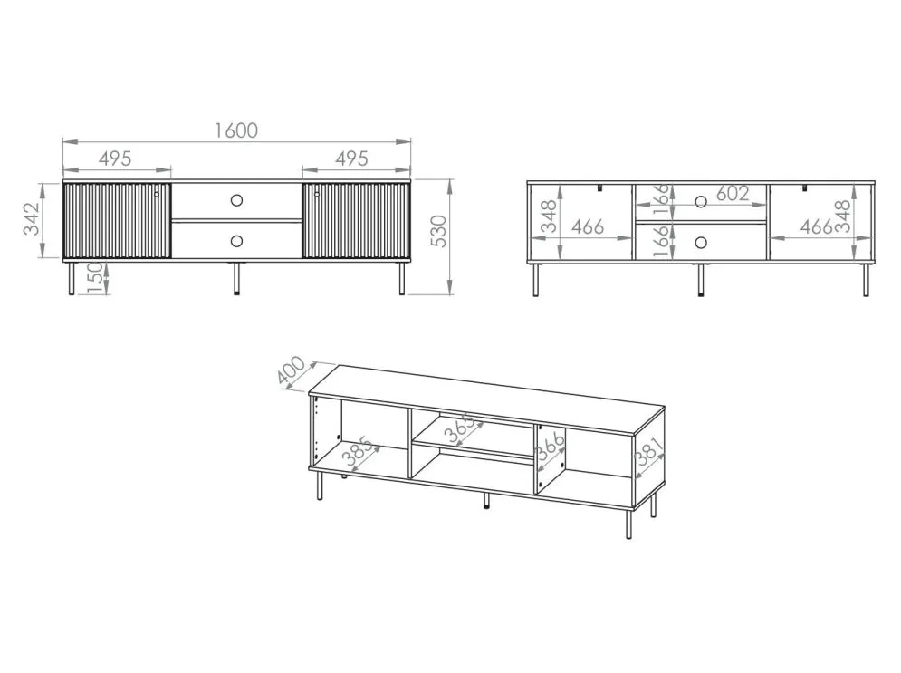 Szafka RTV ELLEN 160 kaszmir w stylu glamour I sklep meblowy MIRAT. styl GLAMOUR, RYFLOWANY kolekcja ELLEN