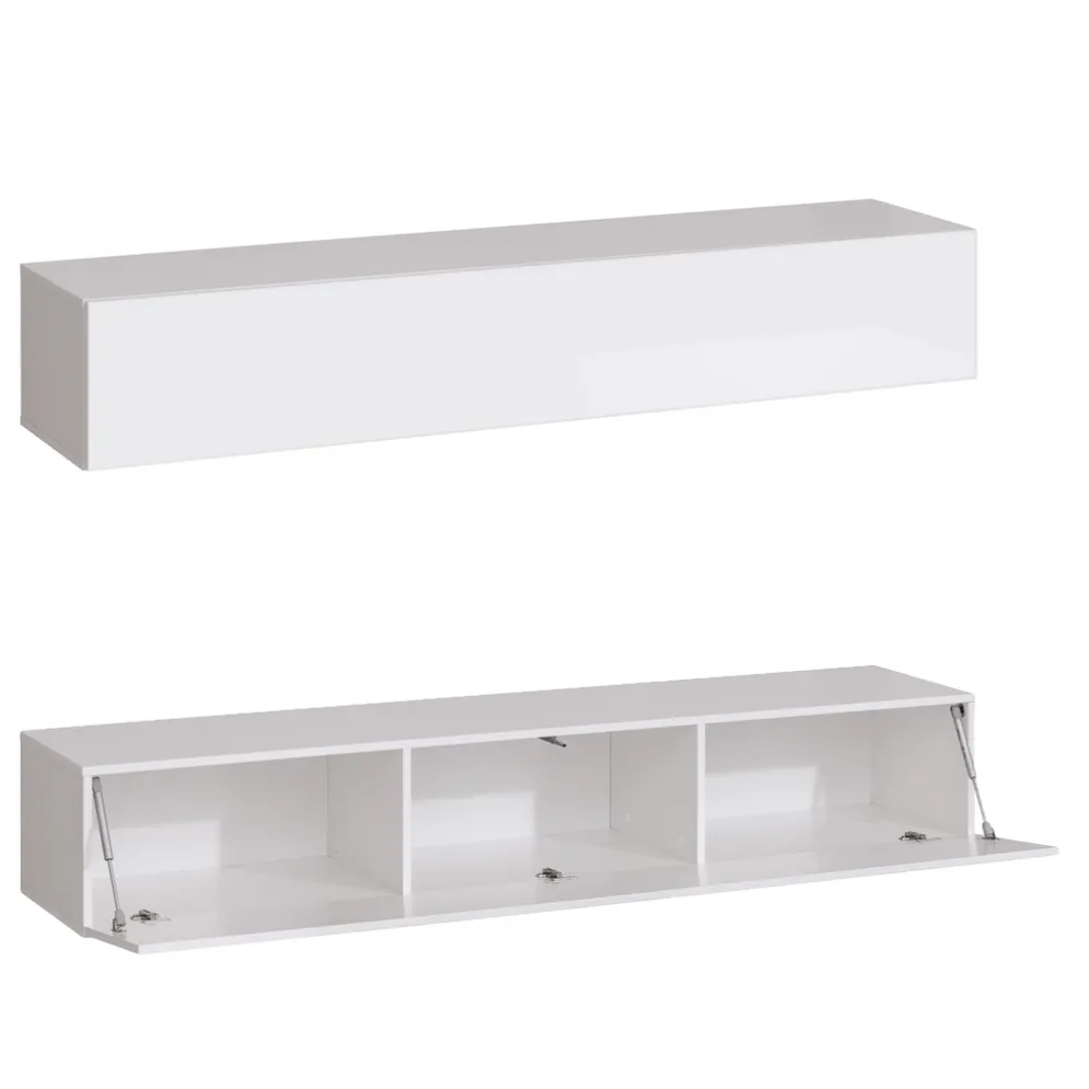 Meblościanka SWITCH MET II biała w połysku z podświetleniem LED | MIRAT. w stylu  kolekcja SWITCH MET