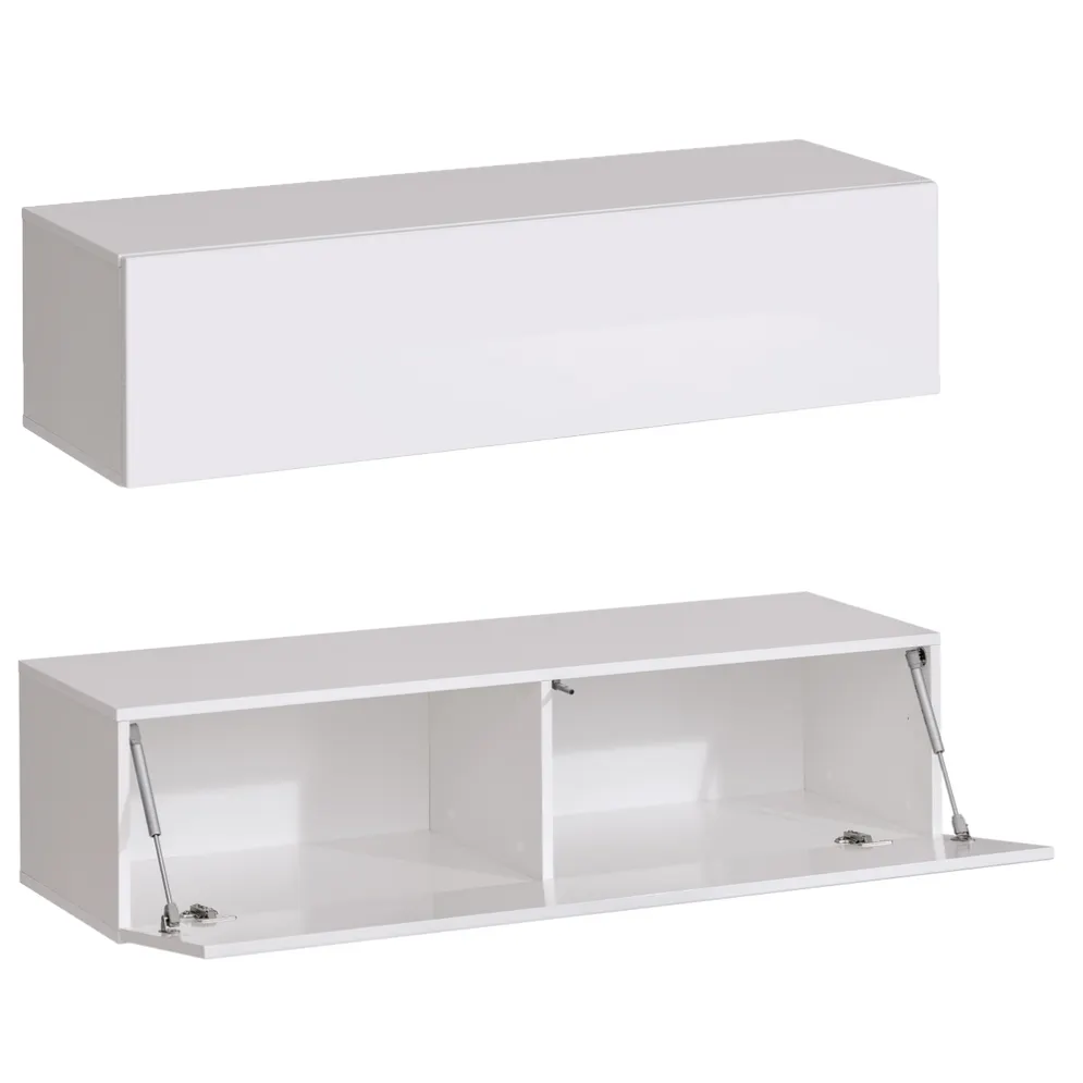 Meblościanka SWITCH MET III biały połysk z metalowymi regałami | MIRAT.  kolekcja SWITCH MET