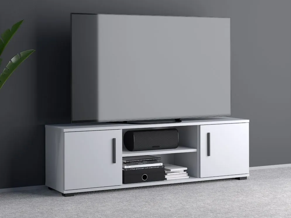 Szafka RTV LOBO 140 biała matowa do salonu I sklep meblowy MIRAT. styl LOFT, SKANDYNAWSKI