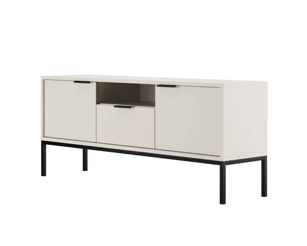 Szafka RTV stojąca AUSTIN 135 biała/czarna I sklep meblowy MIRAT. styl GLAMOUR kolekcja AUSTIN