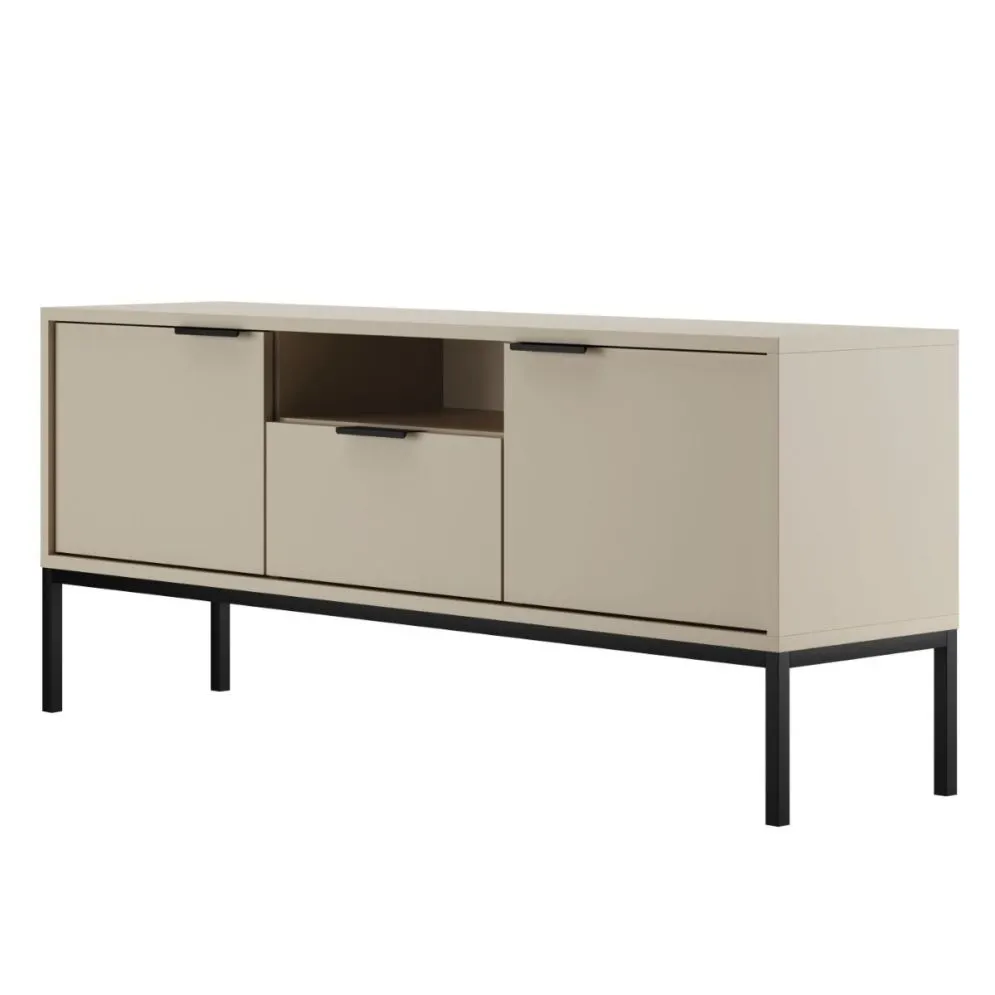 Szafka RTV AUSTIN 135 kaszmir/czarna polskiej produkcji I sklep meblowy MIRAT. styl GLAMOUR kolekcja AUSTIN