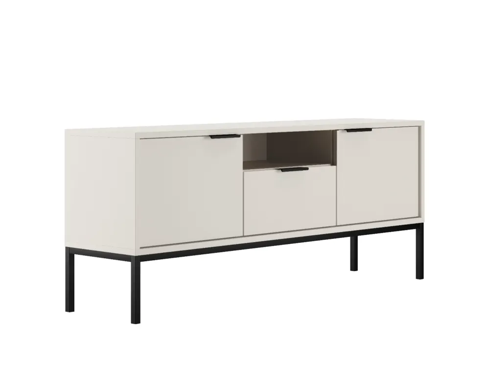 Szafka RTV stojąca AUSTIN 135 biała/czarna I sklep meblowy MIRAT. styl GLAMOUR kolekcja AUSTIN