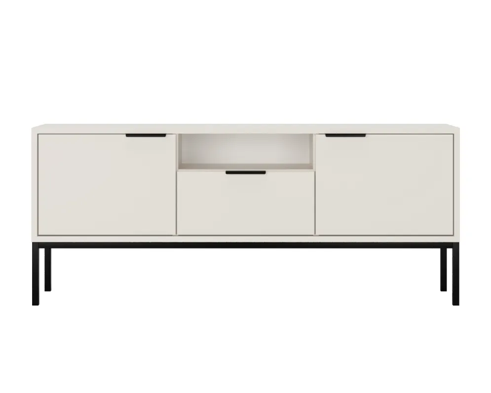 Szafka RTV stojąca AUSTIN 135 biała/czarna I sklep meblowy MIRAT. styl GLAMOUR kolekcja AUSTIN